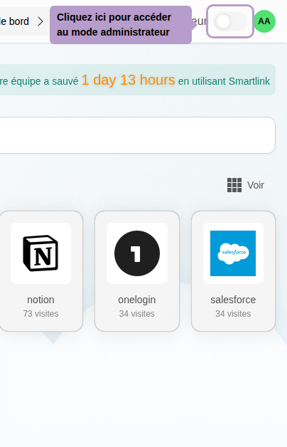 Cliquez ici pour accéder au mode administrateur