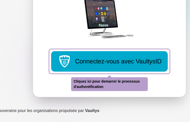Cliquez ici pour demarrer le processus d'authentification