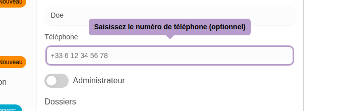 Geben Sie die Telefonnummer ein (optional)