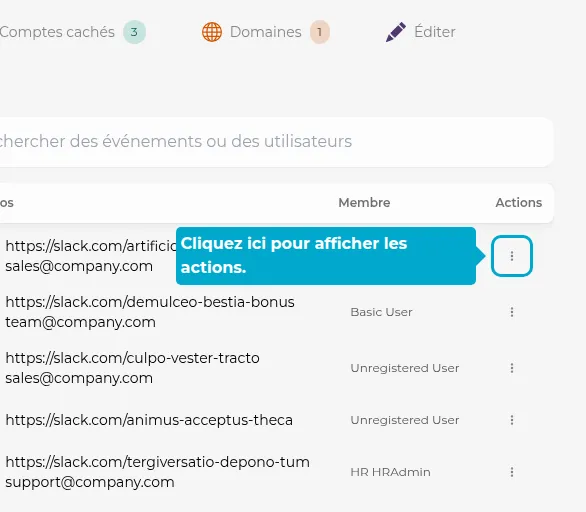 Aktionsschaltfläche für ein Ereignis