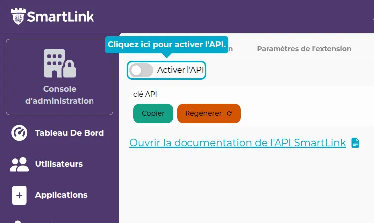 API-Aktivieren-Schaltfläche