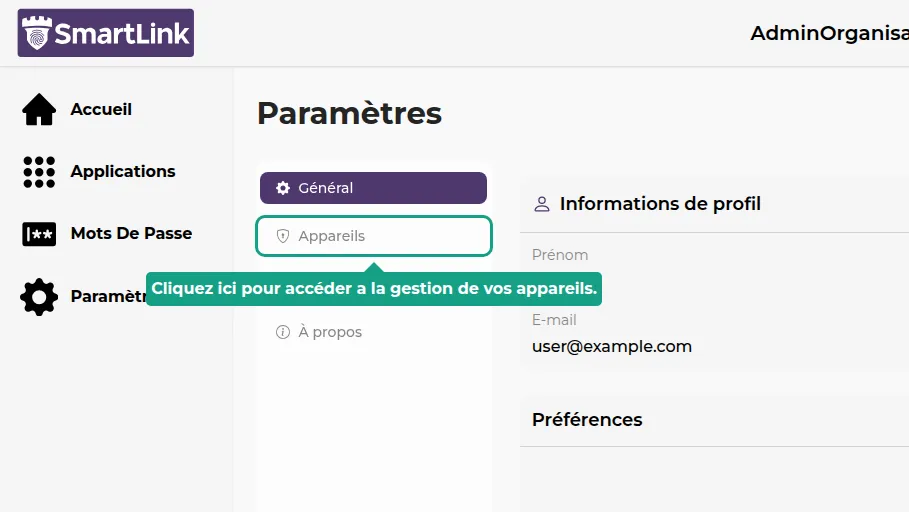 Geräte-Einstellungen-Tab