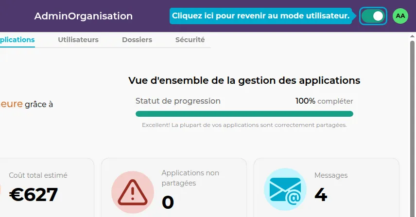 benutzermodus-schaltfläche