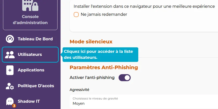 Benutzerregisterkarte