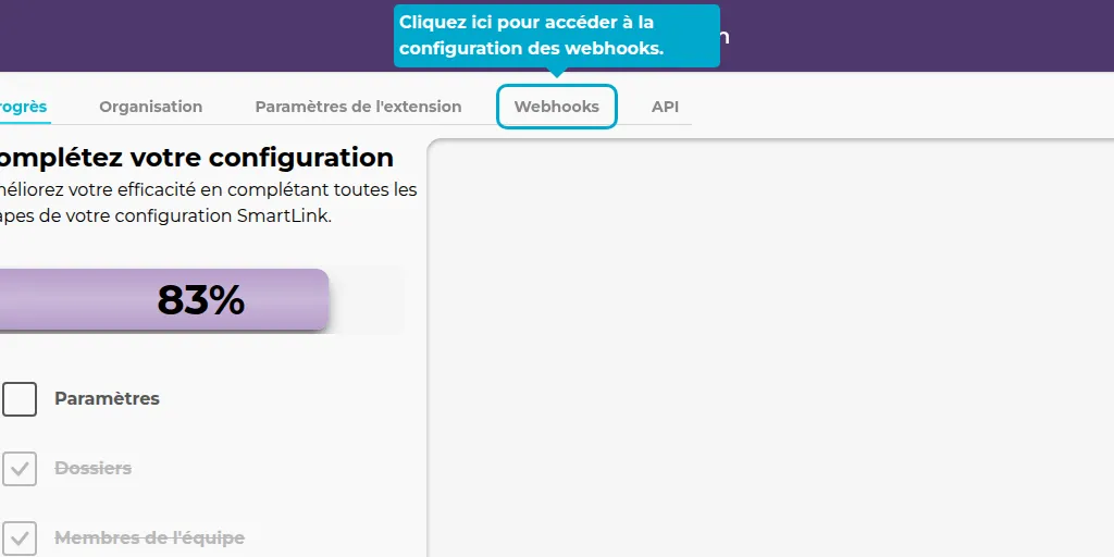 Webhooks-Registerkarte