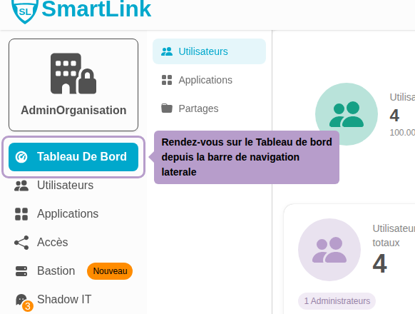 Go to the Dashboard from the sidebar navigation