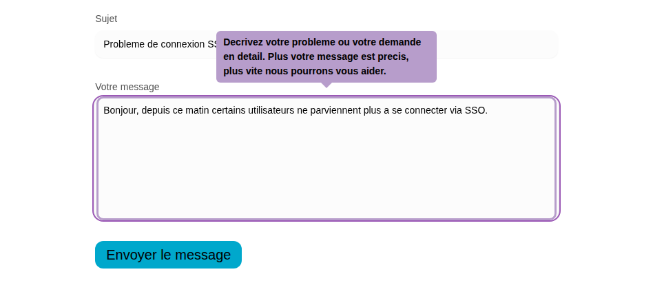 Describe your problem or request in detail. The more precise your message, the faster we can help you.