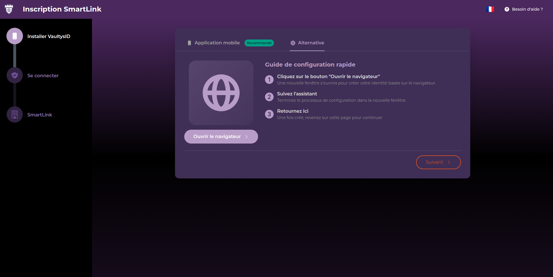 Installer VaultysID dans le navigateur web