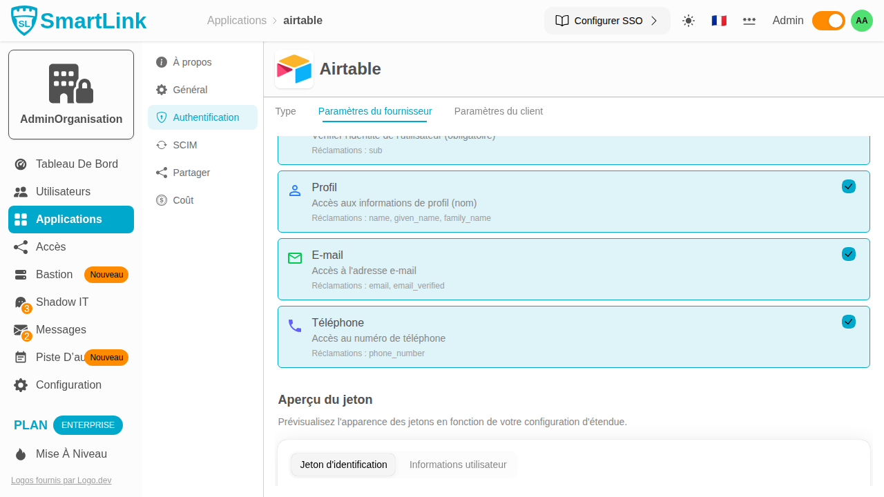 OIDC范围和重定向URI